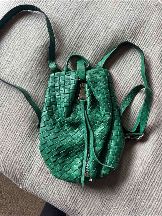 Aimee Kestenberg Handbags - Aimee kestenberg Tabitha Woven Green Leather Backpack